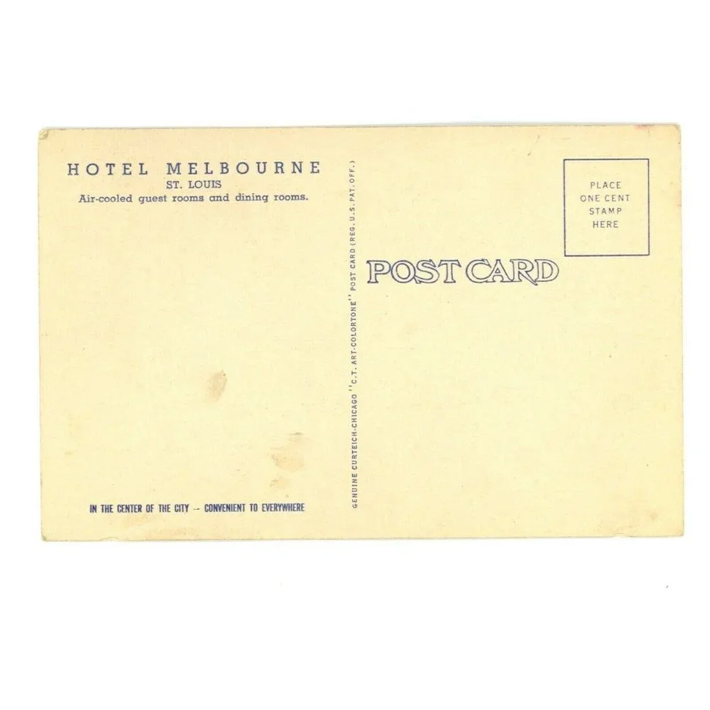 Vintage Postcard Hotel Melbourne St Louis Missouri‎ Travel States Unposted USA